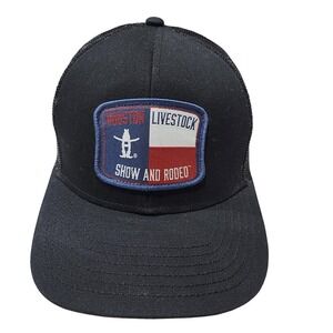 Houston Livestock Show And Rodeo Hat Cap Snap Back Trucker Mens One Size Black